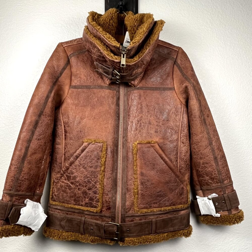 Free People Leather Jacket Size XSmall - NEW - Picture 7 of 12